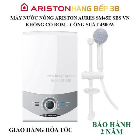 Máy nước nóng trực tiếp Ariston 4500W Aures SM45E SBS VN