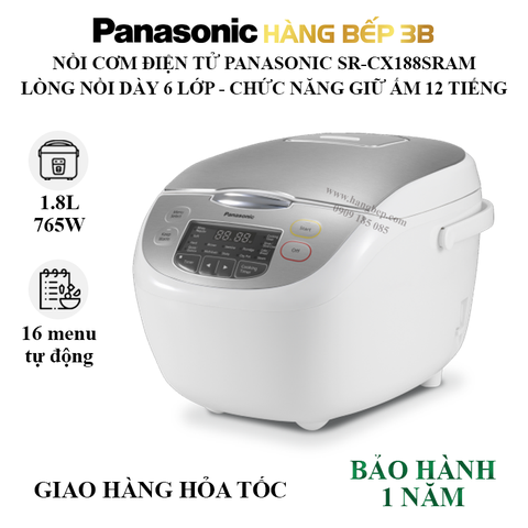 Nồi cơm điện tử Panasonic 1.8 lít SR-CX188SRAM