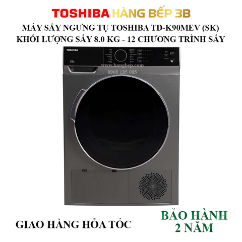 Máy sấy ngưng tụ Toshiba TD-K90MEV(SK) 8.0kg - Màu Xám