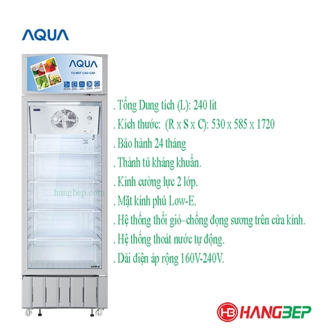 Tủ mát Aqua AQS-F318S (240L) - Chỉ giao tại HCM