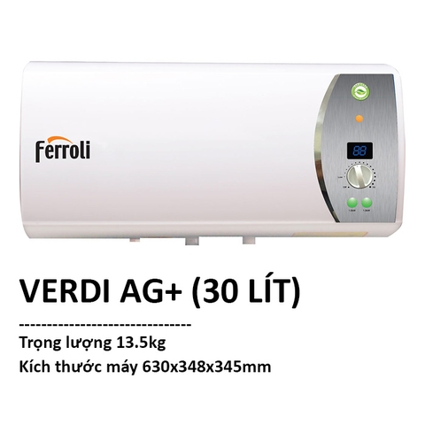 Máy nước nóng gián tiếp Ferroli 30 lít VERDI 30 AG+