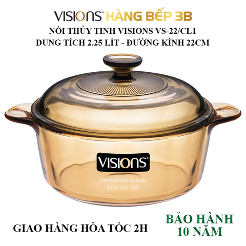 Nồi thủy tinh Visions VS-22/CL1 - 2.25L