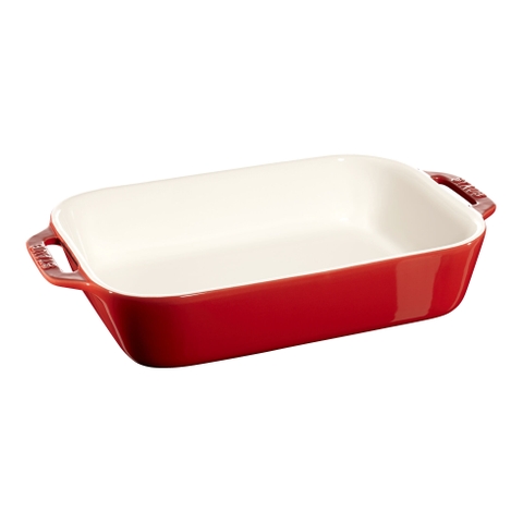 Staub - Khay gốm hình chữ nhật - Màu đỏ cherry - 27x20cm