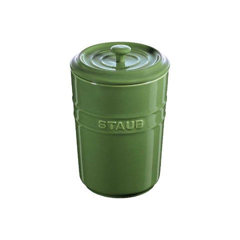 Staub - Hũ đựng thực phẩm màu xanh rêu - 14cm