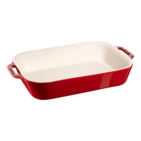 Staub - Khay gốm hình chữ nhật - Màu đỏ cherry - 20x16cm