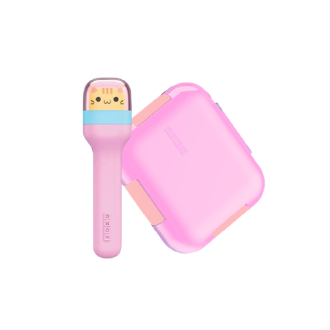 ZOKU - Combo Bộ hộp đựng cơm Bento màu hồng & Muỗng, Nĩa trẻ em