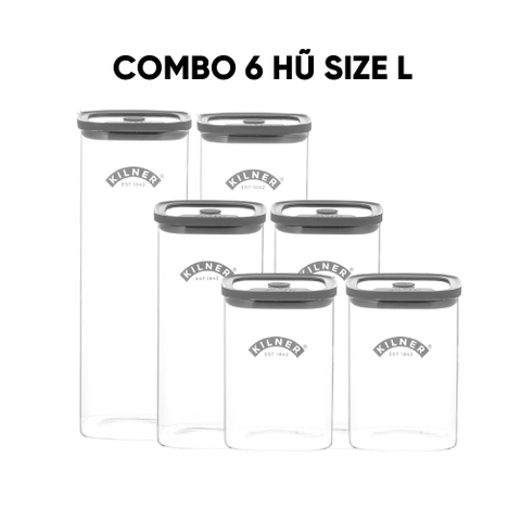 KILNER -  COMBO 6 HŨ GỐM THUỶ TINH KILNER SIZE L