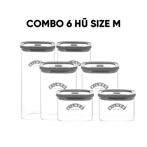 KILNER -  COMBO 6 HŨ GỐM THUỶ TINH KILNER SIZE M