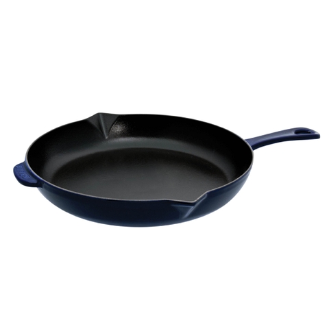 Chảo gang tròn STAUB màu xanh đen - 30cm (B)