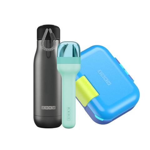 ZOKU - Combo Hộp Bento, Muỗng Nĩa & Bình Giữ Nhiệt 500ml
