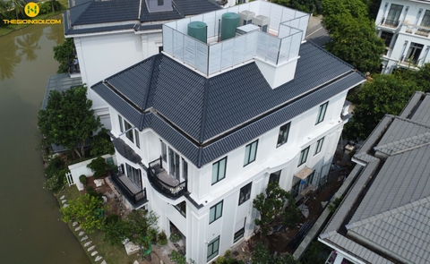 Thi công lợp ngói biệt thự Hướng Dương - Vinhomes The Harmony Long Biên