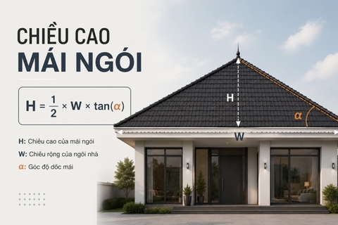 Cách tính chiều cao mái Nhật trong thi công thực tế