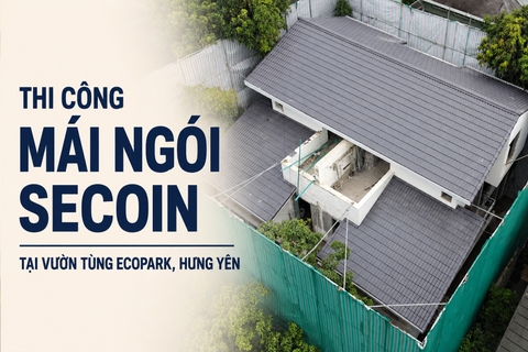 Thi Công Mái Ngói secoin Tại Vườn Tùng Ecopark, Hưng Yên