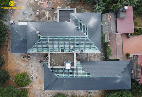 Thi công mái Nhật biệt thự tại Lục Nam