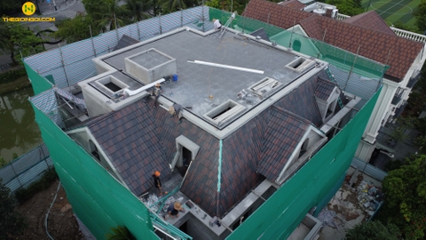 Lợp mái ngói trọn gói biệt thự Hoa Phượng - Vinhomes Riverside Long Biên