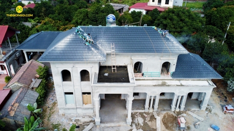 Thi công mái Nhật biệt thự tại Lục Nam