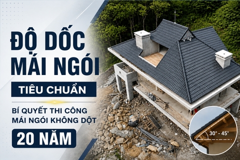 Độ dốc mái ngói tiêu chuẩn khi thi công mái ngói [Cập nhật 2026]