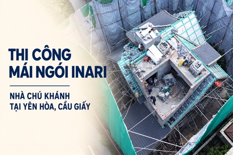 Thi công mái ngói Inari nhà chú Khánh tại Yên Hòa, Cầu Giấy