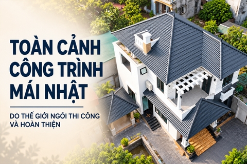 Thi công mái Nhật 2 tầng tại Gia Lâm, Hà Nội