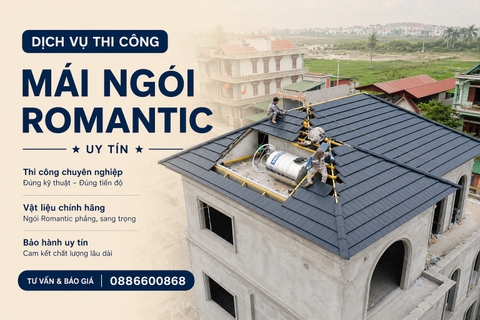 Dịch vụ thi công mái ngói Romantic uy tín