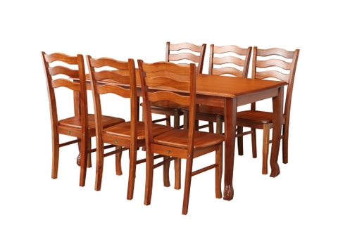 BỘ BÀN ĂN CN 1M6 VM1 VÀ 6 GHẾ VM2