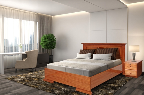 GIƯỜNG 1M6 HN1 ĐUÔI BẰNG (Vạt phản)