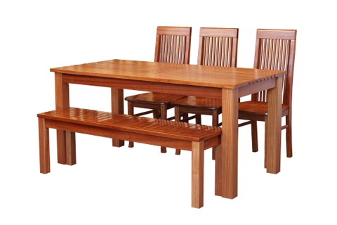 BỘ BÀN ĂN CÓ GHẾ BĂNG DÀI