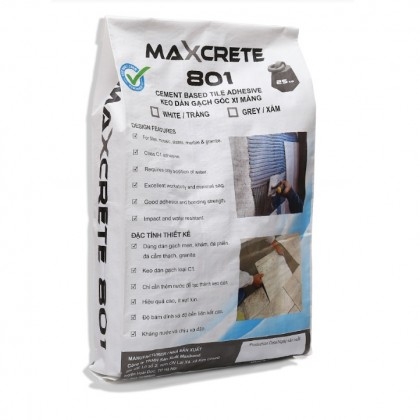 Maxcrete 801 - Vữa dán gạch gốc xi măng loại C1