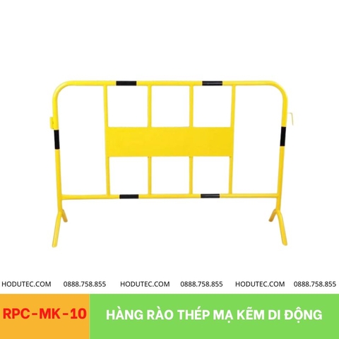 Hàng rào thép mạ kẽm sơn vàng đen di động, KT 1,5x1m