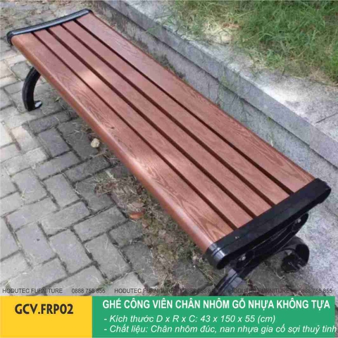 Ghế công viên chân nhôm sợi thuỷ tinh không tựa GCV.FRP02