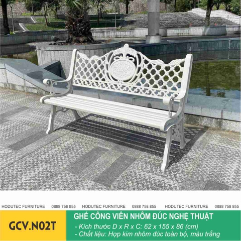 Ghế công viên nhôm đúc nghệ thuật GCV.N02T