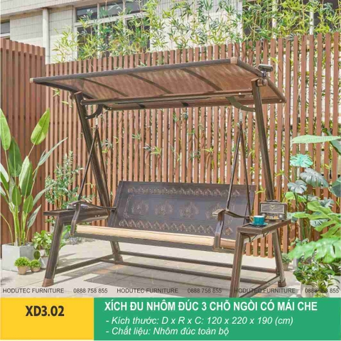 Xích đu nhôm 3 chỗ ngồi XD3.03