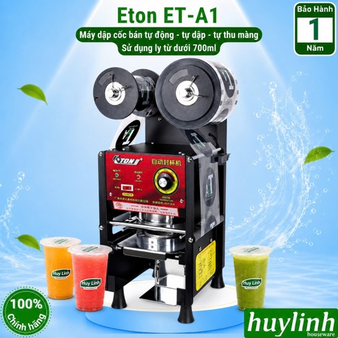 Máy dập ép miệng cốc ly bán tự động ETON ET-A1 [Tự động dập nắp - tự động cuộn màng]