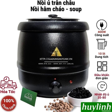 Nồi ủ ấm trân châu 10 lít - Vỏ gang- Nồi hâm cháo, nấu súp