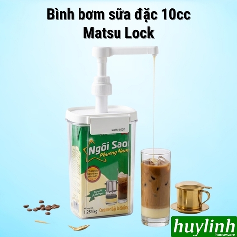 Bình bơm sữa đặt 1600ml Matsu lock - Vòi bơm 10cc - Đựng được hộp sữa 1284g