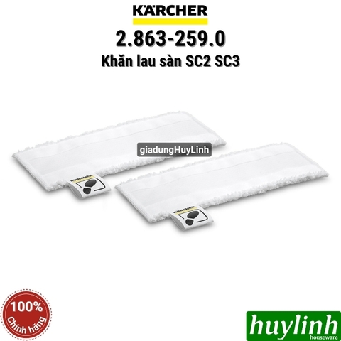 Bộ 2 khăn lau sàn EasyFix Microfibre Karcher cho SC2 - SC3 - 2.863-259.0