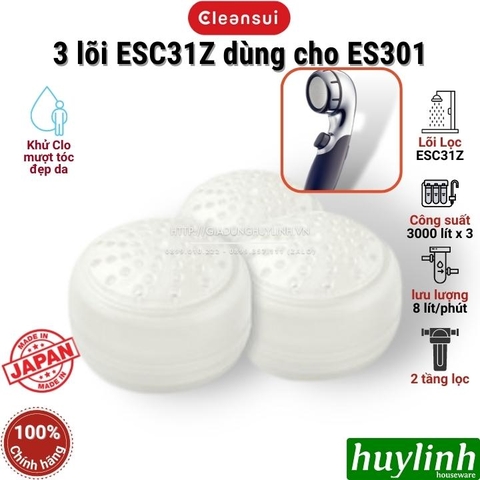 Bộ 3 lõi lọc Cleansui ESC31Z dùng cho thiết bị lọc nước tại vòi sen Cleansui ES301