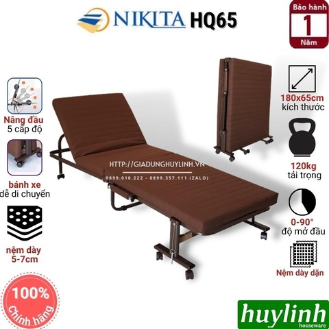 Giường gấp kiểu Hàn Nikita HQ65 - 65cm