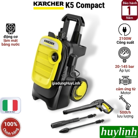 Máy xịt rửa xe Karcher K5 Compact EU - Made in Italy - Hàng chính hãng