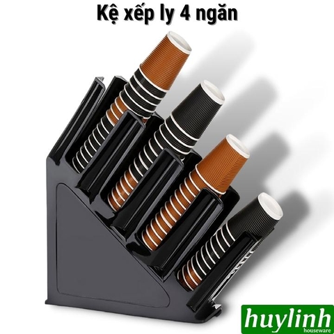 Kệ - khay xếp ly - úp cốc nghiêng 4 ngăn bằng nhựa Take Away