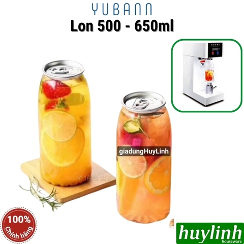 Lon nắp giật - chai nước dùng cho máy Yubann YB-QLS180 - 500ml - 650ml