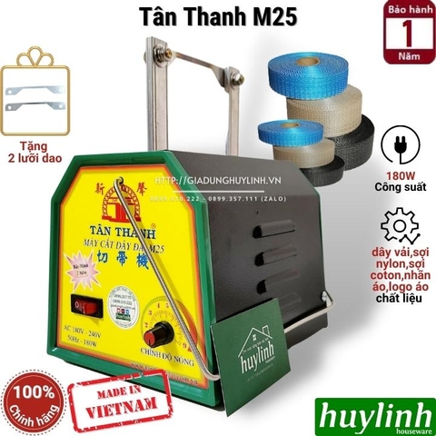 Máy cắt nhiệt dây đai, nhãn mác Tân Thanh M25