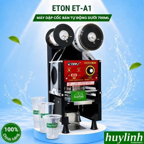 Máy dập ép miệng cốc ly bán tự động ETON ET-A1 [Tự động dập nắp - tự động cuộn màng]