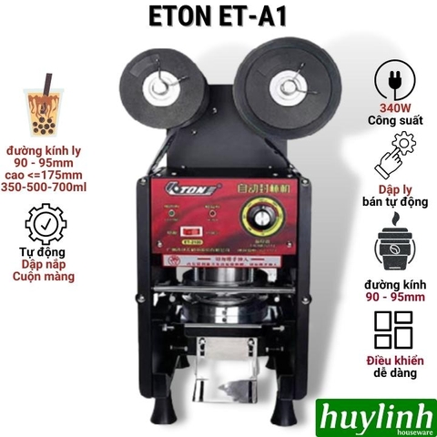 Máy dập ép miệng cốc ly bán tự động ETON ET-A1 [Tự động dập nắp - tự động cuộn màng]