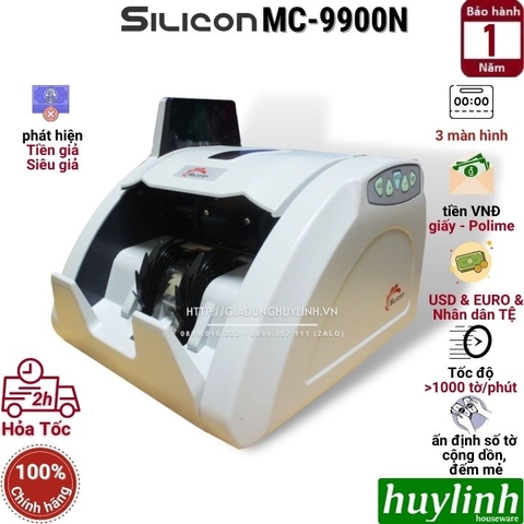 Máy đếm tiền và phát hiện tiền siêu giả Silicon MC-9900N