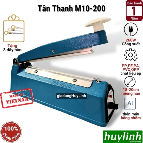 Máy hàn miệng túi dập tay Tân Thanh M10-200mm