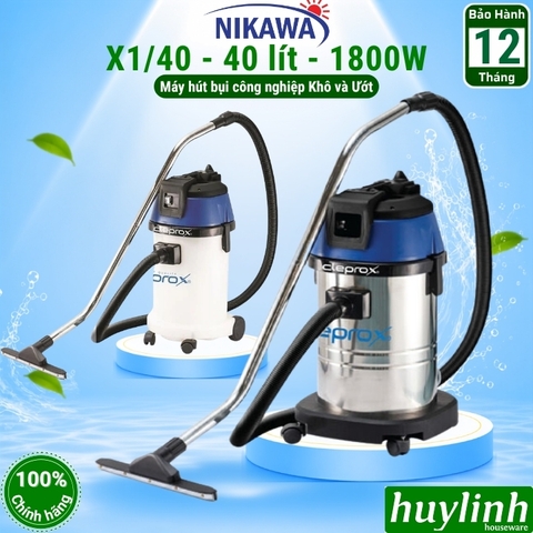 Máy hút bụi công nghiệp khô và ướt CleproX X1/40 - 40 lít - 1800W - motor lõi đồng