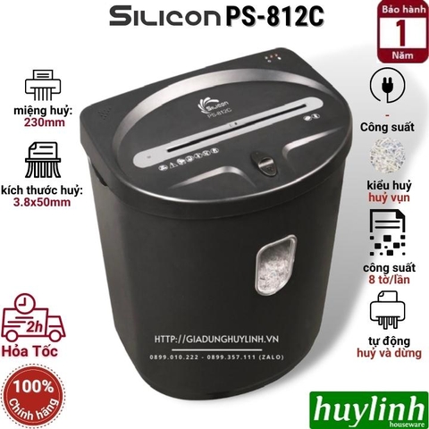 Máy hủy tài liệu Silicon PS-812C - 21 lít