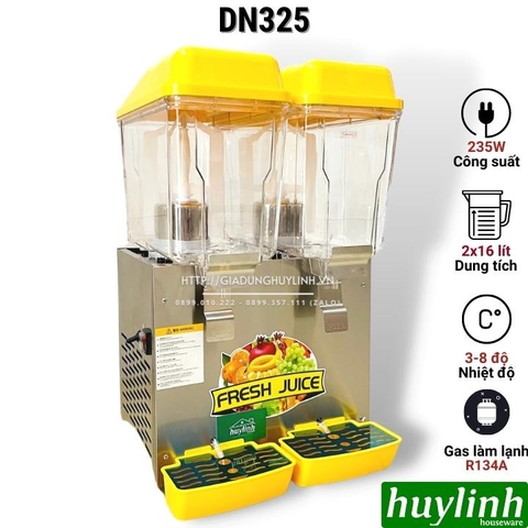 Máy làm lạnh đồ uống 2 ngăn dạng khuấy DN325 - 16 lít x2