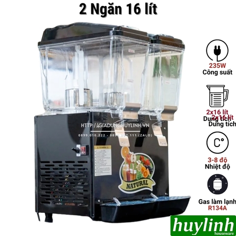 Máy làm lạnh đồ uống - nước trái cây 2 ngăn 16 lít